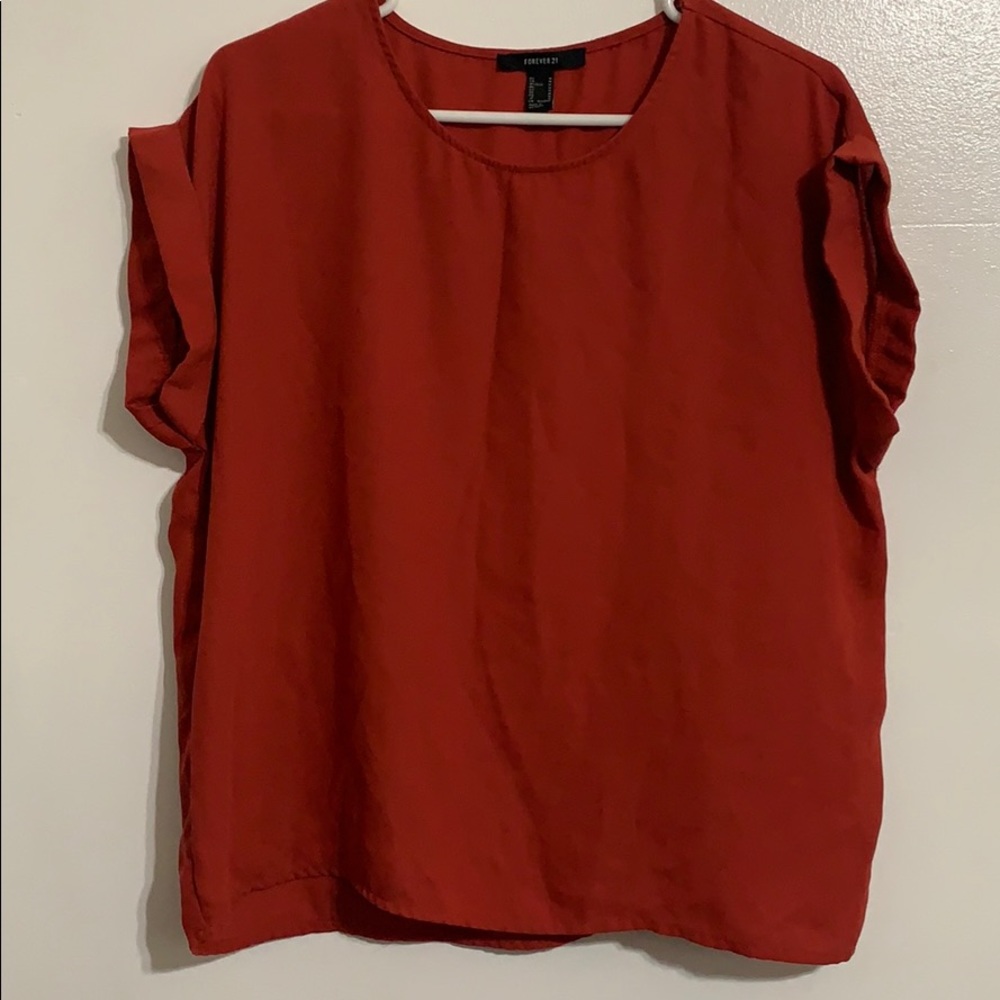 🔥Forever 21 burnt orange short sleeve loose top